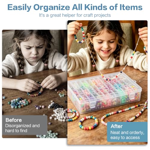 Bead Organizer Box, 72-Pcs Mini Clear Bead Storage with Lid, 2 Pack - color: 2 Pack