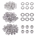 Swpeet 150Pcs SAE 304 Stainless Steel 10-24" Hex Nuts and #10 Flat Washers with #10 Split Lock Washers Assortment Kit, Coarse Thread Hexagon Nut for Home Automotive Shop Use - size: #10-24 Hex Nuts & Washers