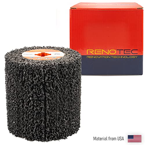 Black Cleaner Flap Wheels, Strip Drum, 110x100mm, 4 inch, for Pickling, Removing Rust, Paints, enamels, oxidations. for Burnishing Polishing Machine (40 GRIT) - style: Strip Drum #40