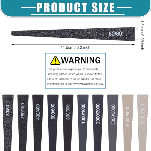 Honoson 20 Pcs Conical Sanding Sticks for Plastic Models Polishing Sticks Assorted Metal and Wood Sanding Tools Accessory for Model Craft Amateur Beginner - style: Groovy Style