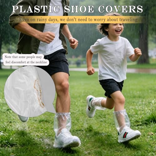 Individually Packaged Rain Shoe Covers for Adults, 40 Pcs Clear Disposable Plastic Shoe Ponchos, Wear-resistant & Portable，Perfect for Use in Rain, Snow and Disney (Kids + Adults, M 40Pcs) - size: Kids + Adults M 40Pcs