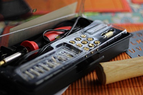 TRUArt Wood Burning Leather Pyrography Pen - Best Woodburning Crafts Tool Kit Set - Comes with 21 Different Tips - Dual Power Mode - 30W and 15W, Gourd - size: 21 Tips