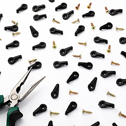 Blulu 50 Pack Glass Retainer Clips with Screws - color: Black with Gold