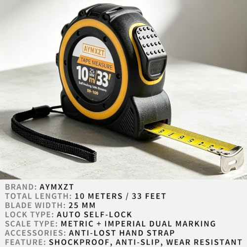 33 FT Heavy Duty Tape Measure for Body Fabric Measuring Retractable