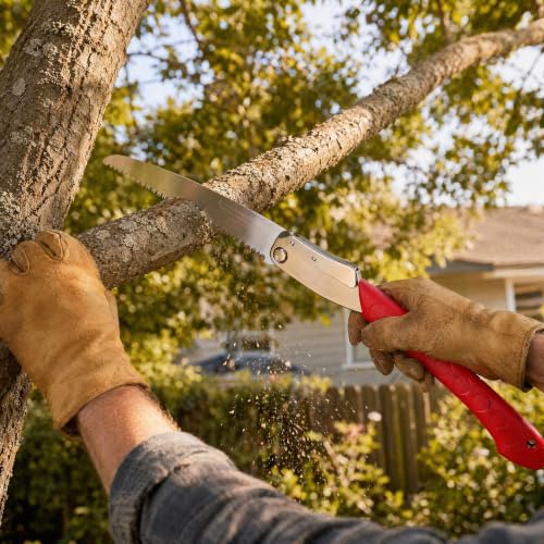 Premium Folding Saw 360mm with SK5 Steel Blade - 14 Inch Camping Hand Saw for Wood Cutting, Pruning, Backpacking and Hiking - Heavy Duty Impulse Hardened Teeth