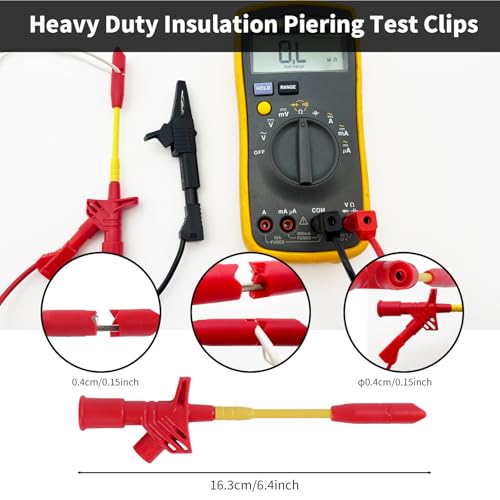 Lead Test Kit, Multimeter Test Leads, 4mm Plug Test Strips, Large Alligator Clips, etc., for Fluke Multimeter Test Lead Kits (13 Pieces) - size: 13-piece