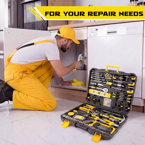 KELIN 155PCS Household Tool Set with Toolbox Ratcheting Screwdriver Sockets