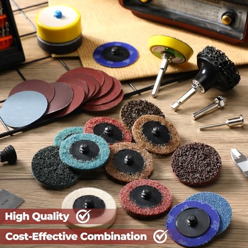 540 Pack 2 Inch Sanding Discs Pad Variety Kit Discs Set for Drill Grinder Rotary Tools Die Grinder Accessories with 1/8"&1/4" Shank Backer Plate Sanding Pads Includes 36-3000 Grit