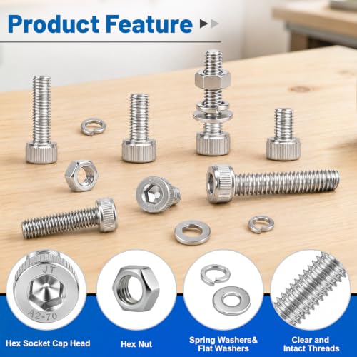 380PCS M5 Hex Socket Head Cap Screw Assortment Kit 304 Stainless Steel - size: SS M5 380PCS