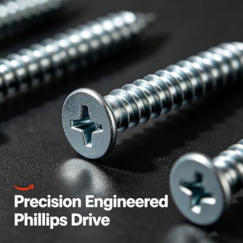 5 Sizes 202pcs Galvanized Wood Screws Assortment Kit,Wood Screws for Drywall,Phillips Drive Self Tapping Dry Wall Screws - size: 5 Kits(202pcs)