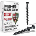 laffeya Picture Mirror Hanging Hardware, Bear Claw Screws, Keyhole Hanger - style: Black long