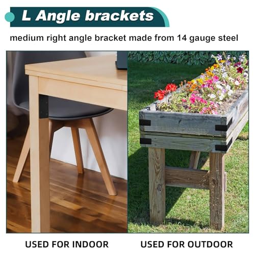 20Pcs Corner Braces,4x4x2 Black L Brackets,Right Angle Bracket - size: 4X4X2''