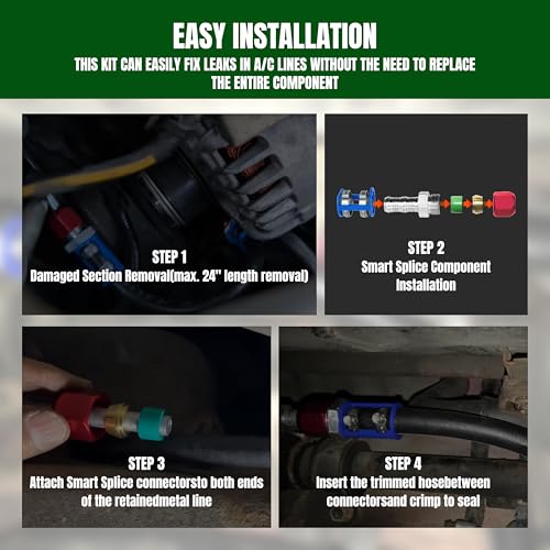 800-671 A/C Line Splice Kit For 3/8 Line With No.6 Hose 800671 Air Conditioning Repair Splice Connector Splicer Coupler Kit For 3/8 AC Line to Hose Repair (Line-K671) - size: Line-K671