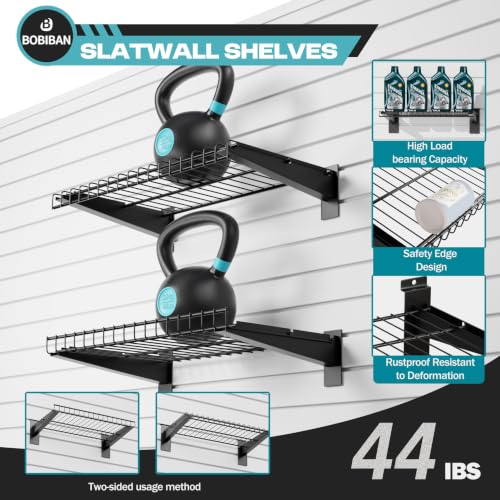 24PCS Slatwall Accessories Set with Slat Wall Basket, Shelves, Hook