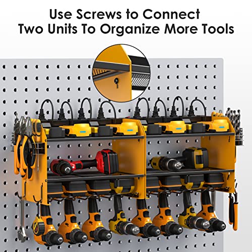 CCCEI Wall Mount Modular Tool Charging Organizer, Yellow, 1 Pack, 3 Tier. - color: Yellow