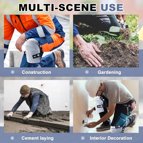 Soulchen 2 Pairs Heavy Duty Construction Knee Pads for Work, Gray - color: Gray