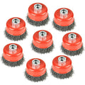 AAIN 8Pcs Wire Wheel Brush Set, 3in Crimped Cup Brush for Angle Grinder - size: 8 pack, style: 3 Inch Crimped Wire Brush