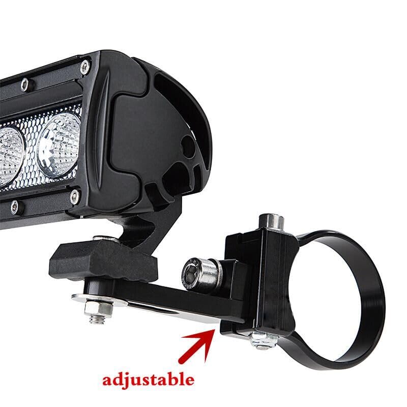Universal-Fit 360° Adjustable 1.75" Tubular Clamp Light Mounts for Offroad LED Light Bar Easy Positioning on Trucks & SUV Tube Surface, High-Grade Light Weight Aluminum, Black Sleek Finish, 2 PCS Set - size: 1.75" (44mm)