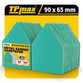 TPmax 100 Pack 90x65mm Detail Sander Sandpaper 80 Grit Compatible with Milwaukee M12 Heavy Duty Hook & Loop Anti Clogging Polyester Film Sheets - size: 80 Grit