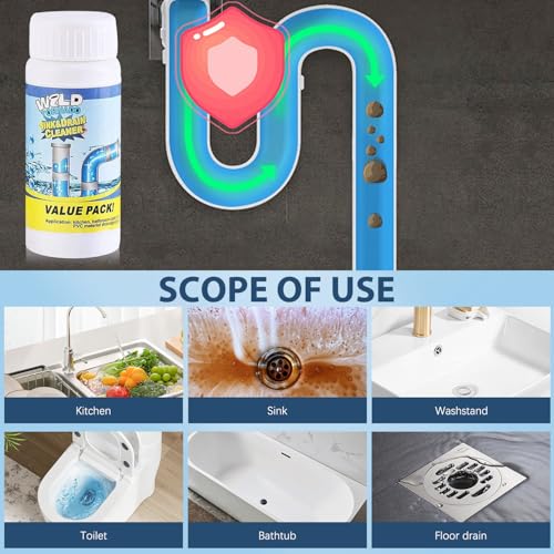 4PCS Wild Tornado Pipe Dredge, Wild Tornado Sink and Drain Cleaner for Kitchen Toilet Pipeline Quick Cleaning Tool (4PCS)