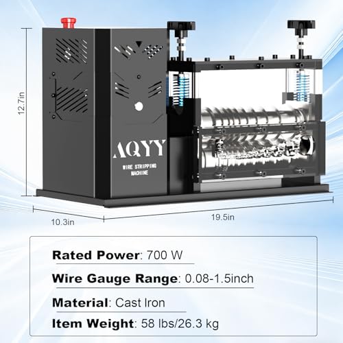 Electric Wire Stripping Machine, 11 Channel Automatic Wire Stripper for 0.08-1.5 in. Copper Wires, 700W Cable Stripper Machine with 10 Blades, Electric Wire Stripper for Workshop Recycling
