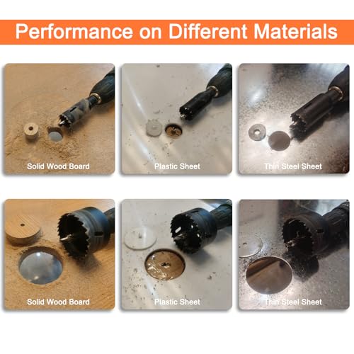 Hole Saw Kit for Wood Metal Plastic, Bi-Metal Cutter Set, 10PCS - color: Black