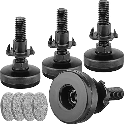 Anwenk Furniture Levelers Heavy Duty Furniture Leveling Feet Adjustable Leg Levelers for Cabinets Sofa Tables Chairs Raiser, Support 1320LBs, T- Nut Kit 3/8”-16 Thread, Large Base - 4 Pack,Black - color: Black 4-pack