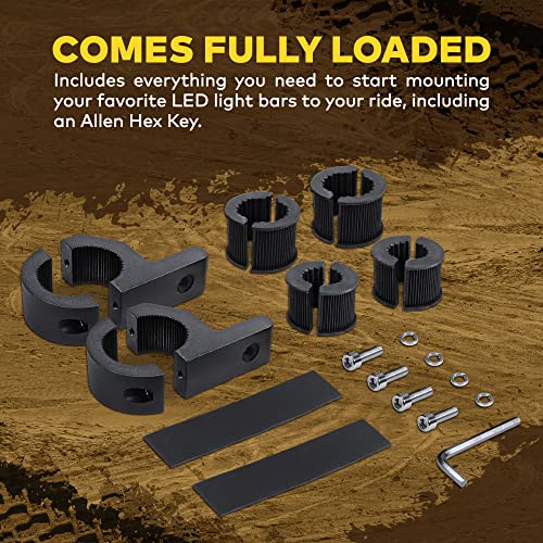 LAMPHUS Light Bar Mount Clamp Bracket for ATV UTV 0.75-1.25in Horizontal - size: 2 Pack, style: Horizontal Bar