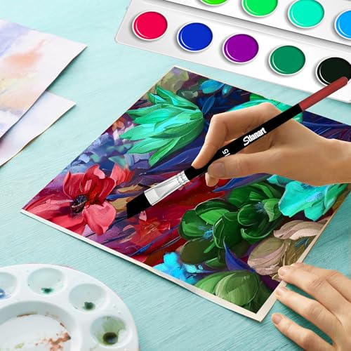 Sdanart Angular Paint Brushes,15 PCS Angled Paint Brush Angled Paintbrush