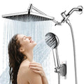Shower Head with Handheld,High Pressure Chrome Rain Shower Head - color: A-Chrome, style: Rectangular 12"