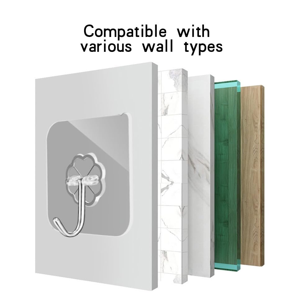 Adhesive Wall Hook, Set Heavy-Duty Thickened self-Adhesive Hook，16Pcs，33lb max Loading，Transparent, Waterproof, Bathroom, Outdoor, Kitchen, Doors, Practical Tools. - size: 2.3″*2.3″ 33lb max