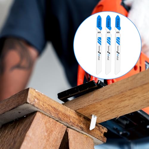 10 Pcs Jigsaw Blades 3 Inch T118A Jig Saw Blades Basic for Metal T Shank Jigsaw Replacement Blade - style: T118A