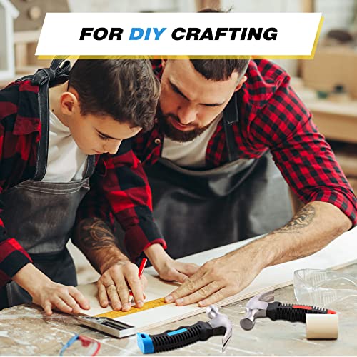 Therwen 9 Pcs Small Claw Hammer Bulk 8 Oz Small Stubby Hammers Mini Stubby Claw Hammer Multifunction Hammers Tool with Soft Rubber Handle for Home Repair DIY Building Woodwork Camping 3 Colors