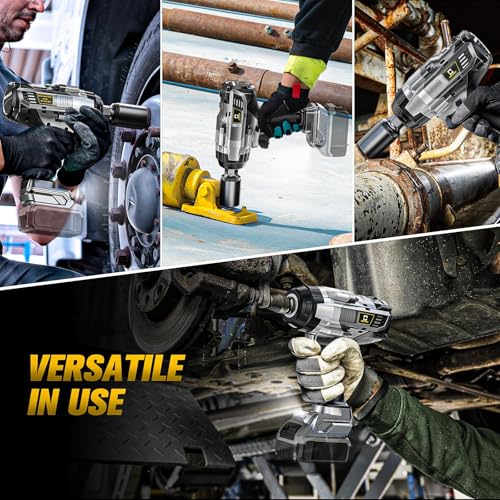 Cordless Impact Wrench 1/2 inch Compatible with Dewalt Battery: 1700FT-LBS High Torque Impact Wrench Heavy Duty Tool - Brushless Electric Impact Gun Includes LED Work Light - Bare Tool Only - size: 1/2inch, style: Fit for DeWalt(No battery)