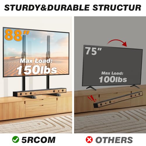 5Rcom Table Top TV Stand Universal for 35-88 Inch Flat & Curved TVs - size: 35-88inch