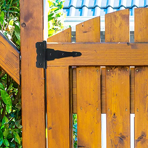Nuvo Iron Black Decorative Ornamental Tee Hinge Set - Includes Handle, Hinges, Latch and Catch- 5"