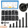 KADRICK 595Pcs M4 Screw Kit,Hex Socket Button Head M4 Bolts Length 6MM-30MM - size: M4 600Pcs 6-30mm