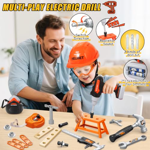Toddler Tool Set, Kids Tool Box with Toy Chainsaw, Kids Toys for Boys 3-5