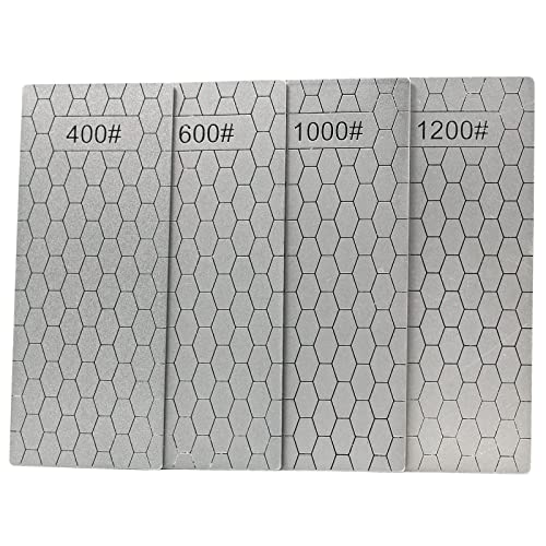 4 Pieces Diamond Sharpening Stone Set,Diamond Lapping Plate Coarse/Medium/Fine Grit Sharpener,400/600/1000/1200 Grit - size: 400/600/1000/1200 Grit