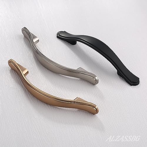 Alzassbg Matte Black Cabinet Pulls and Handles 10 Pack, AL3028MB - color: Matte Black, size: 3-3/4" Hole Center
