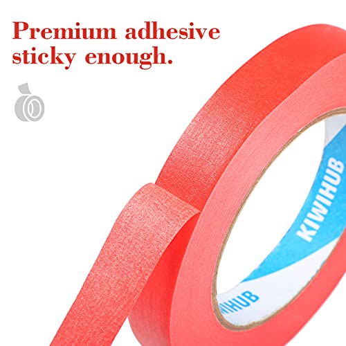 Red Painters Tape,0.7" x 60 Yards x 3 Rolls (180 Yards Total) - color: Red, size: 0.7", 60 yards