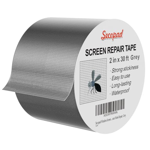 Secopad 2" x 360" (30FT) Screen Repair Tape, Screen Repair Kit, Grey - color: Gray, size: 2IN x 30FT