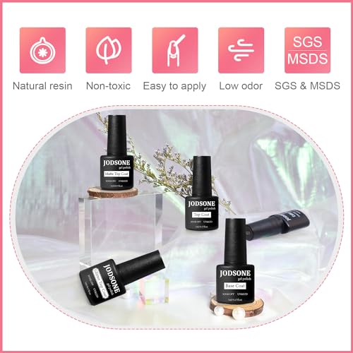 JODSONE Gel Nail Polish Starter Set Ribbon Glitter Summer Light Winter Dark Glossy 36-Piece Multi-color Gel Nail Polish Set - color: KIT-10
