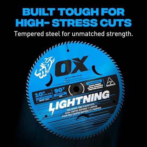 OX Pro 10 in 90-Tooth Carbide Circular Saw Blade for Wood