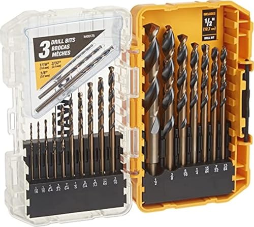 DEWALT Black Oxide Drill Bit Set, 20-Piece (DW1177) - size: 20 Pieces, style: Single Unit