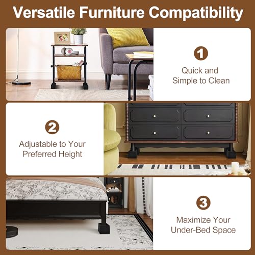 Wooden Bed Risers 3 Inch Heavy Duty, Support 2500 lbs, Black - color: Black, size: 3"H(Inner 2"H)