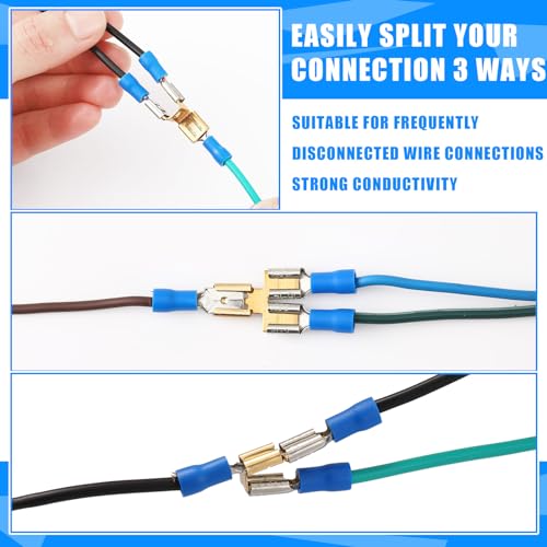 MorningRo 36 Pcs Electrical Quick Splice Wire Terminals,1/4" Gold - color: Gold
