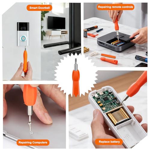Video Doorbell Screwdriver, Double-Ended T6 T15 Screw Driver Tool for Camera Video Doorbell Replacement, Battery Change, Wifi Password Reset