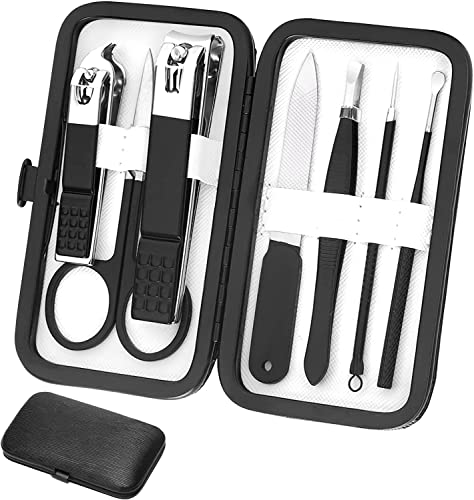 Aceoce Nail Clippers Set Professional Manicure Set Grooming Kits Nail Kit - color: Black and White