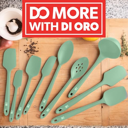 DI ORO Silicone Spoonula - Spoon Spatula, 600F Heat Resistant, Sage - color: Sage